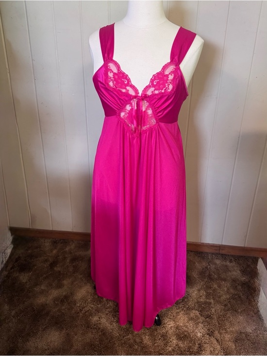 Other - Vintage Full Length Slip Nightgown Elegant Lace Detail Romantic Lingerie